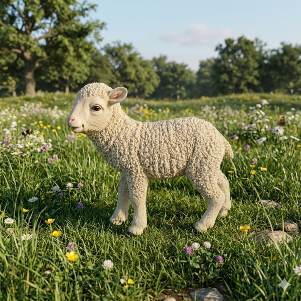 Dekoratives Lamm – Liebevolle Garten- und Wohnraumdekoration